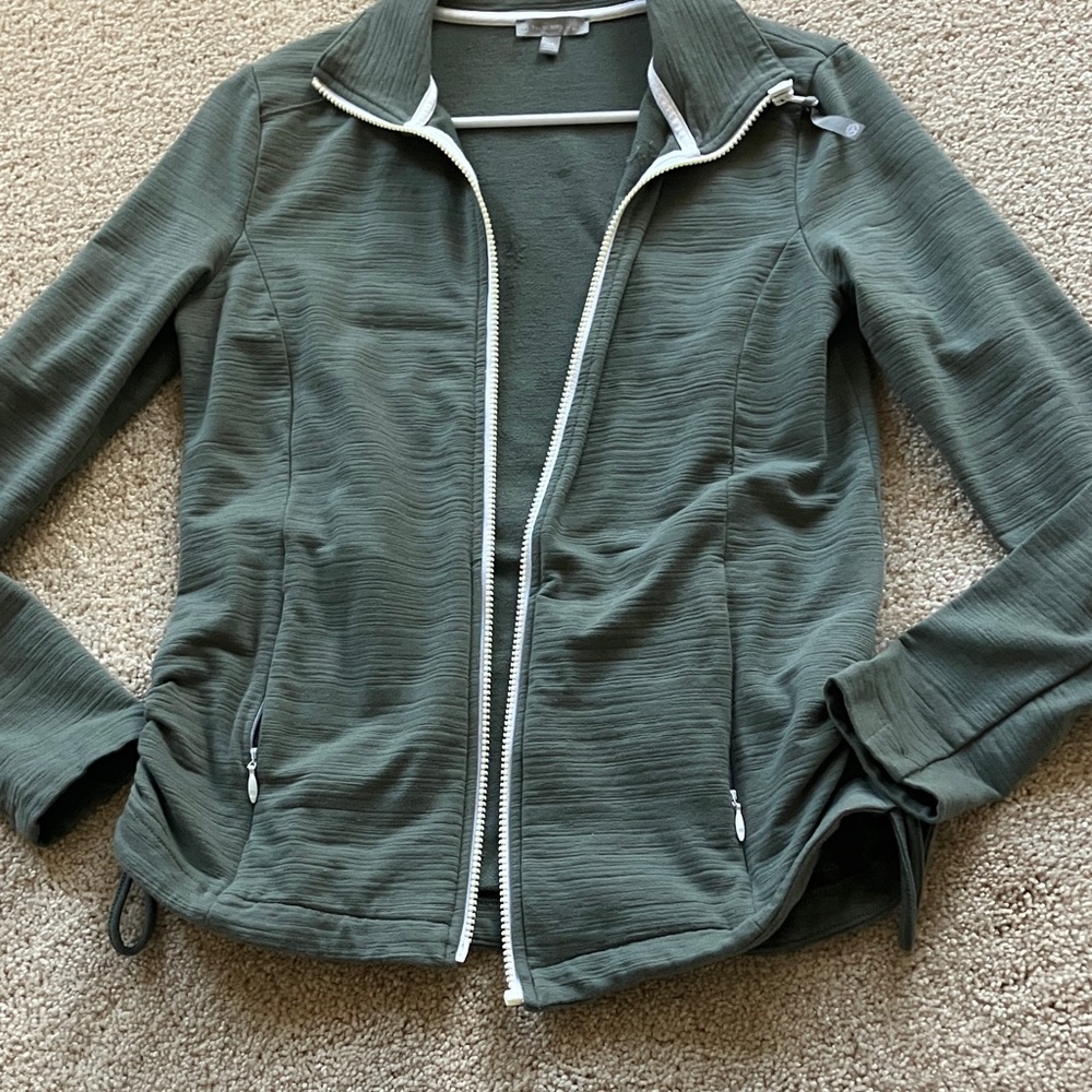 Talbots Olive leisure zip up Jacket. Excellent condition. Worn once